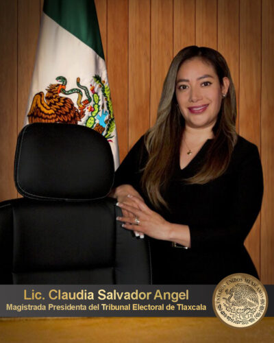 Foto y eacceso a curriculum de la Licenciada Claudia Salvador Ángel Magistrada Presidenta del Tribunal Electoral de Tlaxcala.