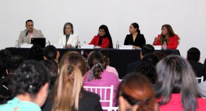Titulares del Instituto Tlaxcalteca de Elecciones, Comisión Estatal de Derechos Humanos, Moderadora, Tribunal Electoral de Tlaxcala y Centro de Justicia para las Mujeres